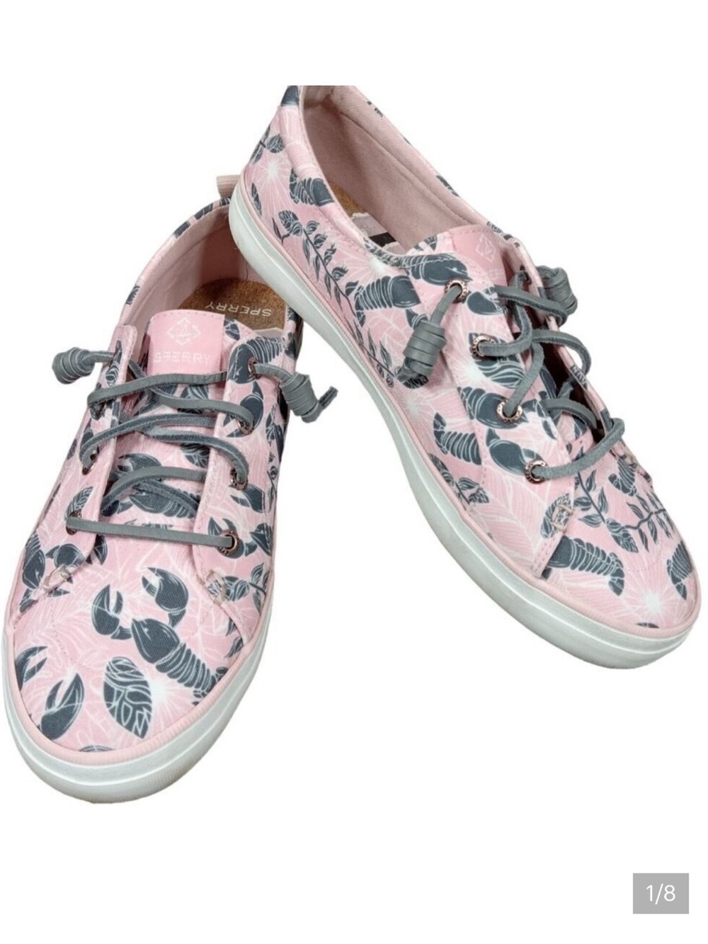 SPERRY Top Sider Slip On Sneaker Pink & Gray Sz 10 EUC